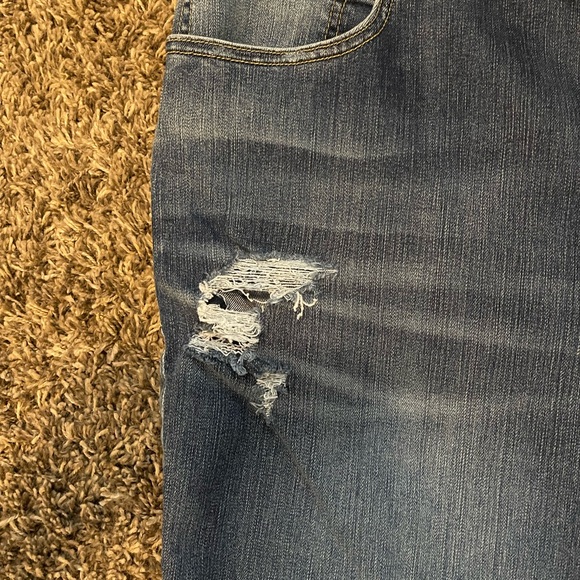 Maurices Dark Blue Distressed Skinny Jeans - Picture 3 of 5